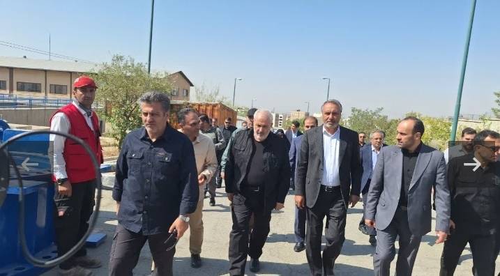 بازدید اعضای کمیسیون انرژی مجلس و وزیر نیرو از تصفیه خانه آب کرج